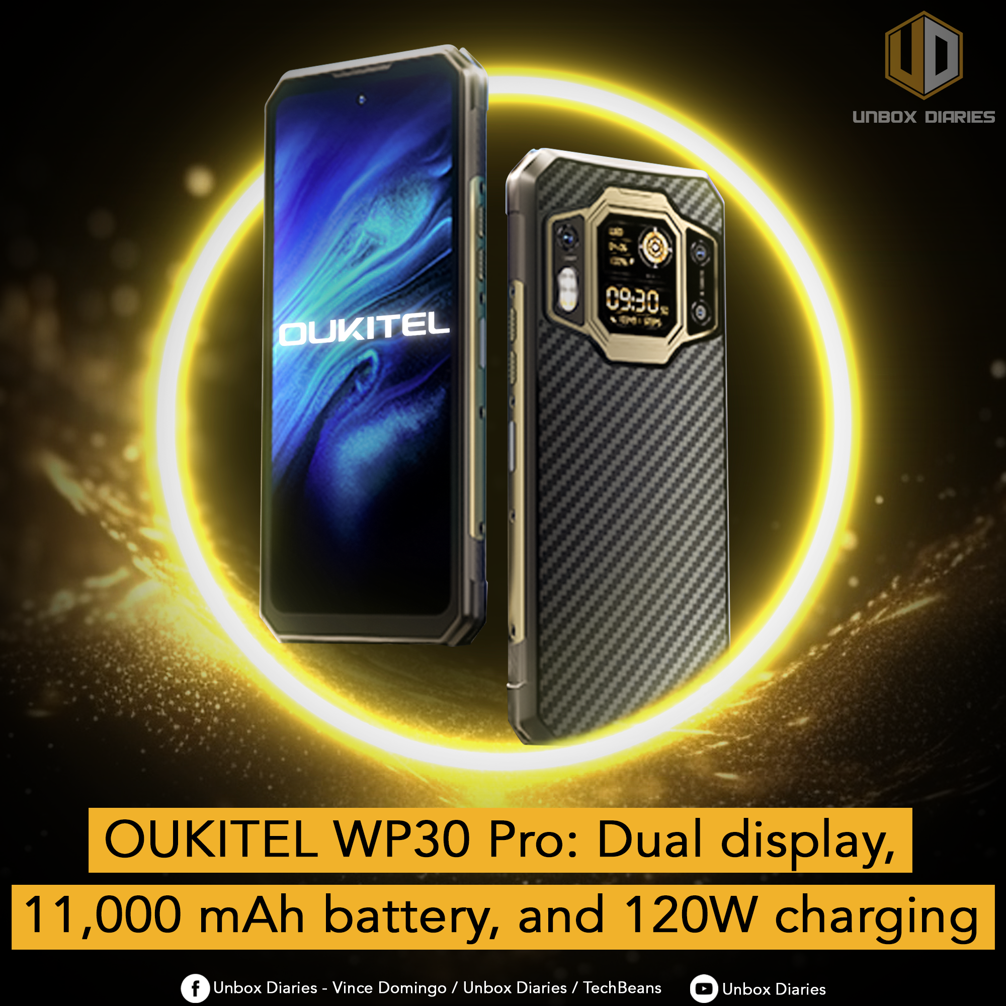 OUKITEL WP30 Pro: Dual display, 11,000 mAh battery, and 120W charging -  Unbox Diaries