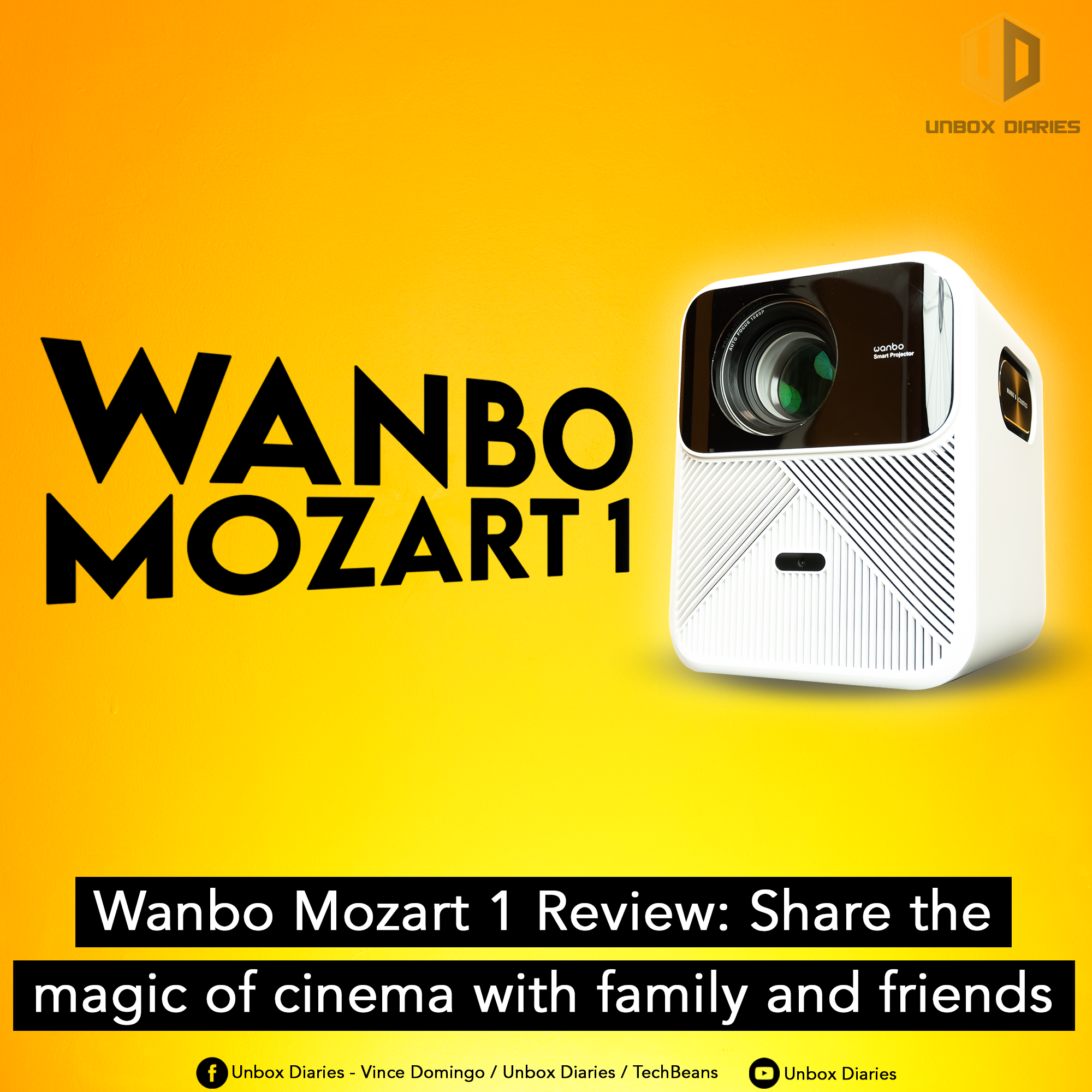 Flagship] Wanbo Mozart 1 Smart Projector 900 ANSI Auto Focus Dual