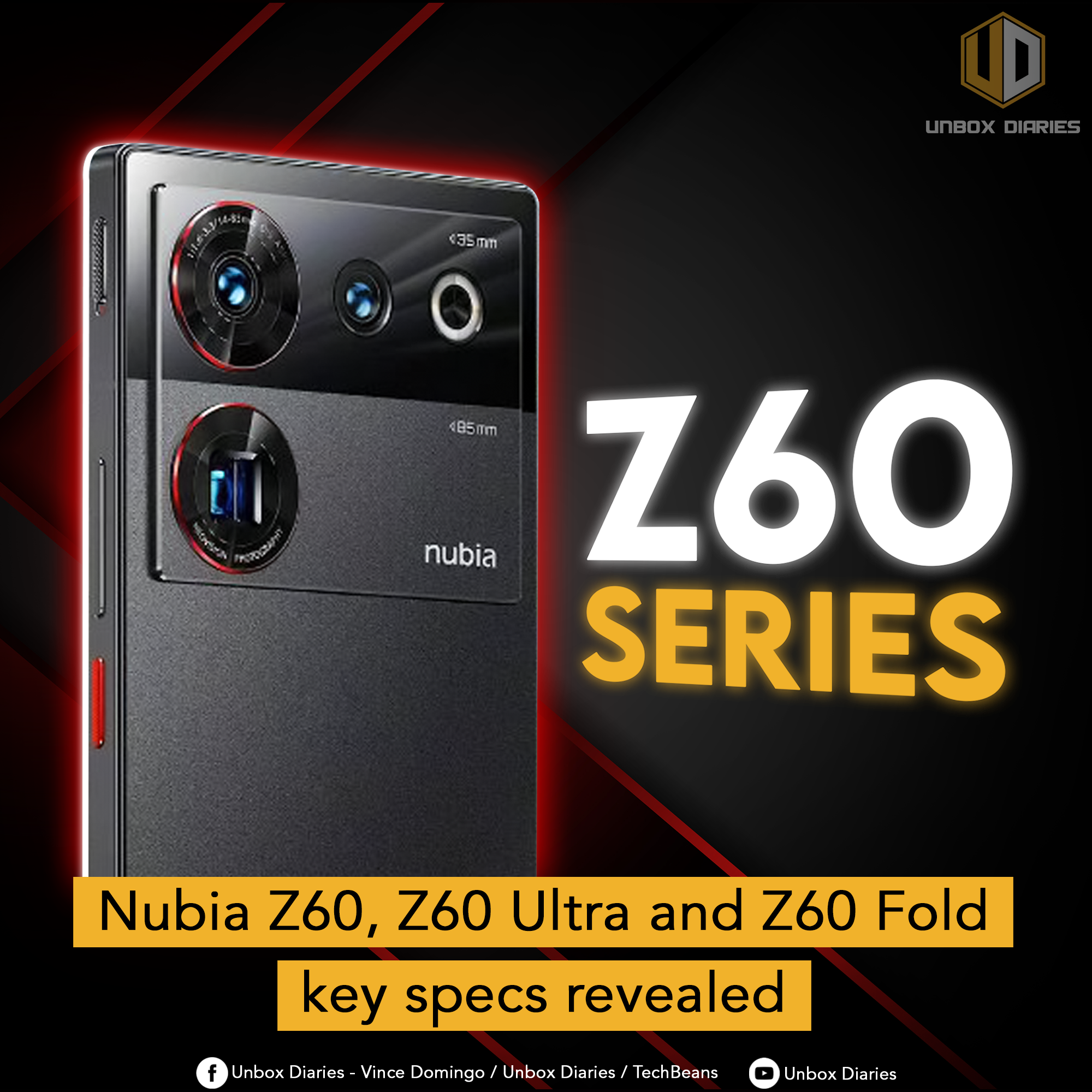 Nubia Z60, Z60 Ultra and Z60 Fold key specs revealed - Unbox Diaries