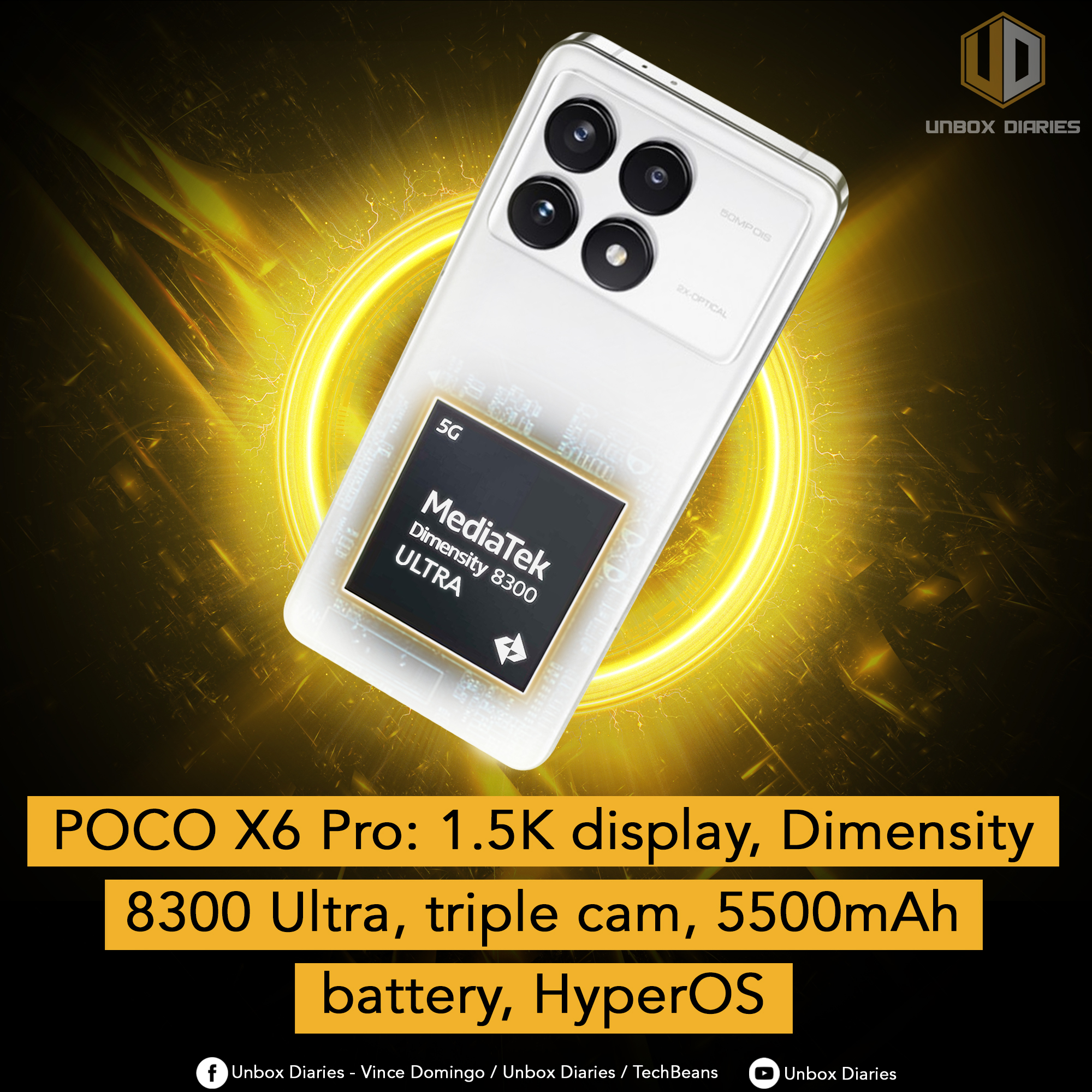 POCO X6 Pro: 1.5K display, Dimensity 8300 Ultra, triple cam, 5500mAh  battery, HyperOS - Unbox Diaries