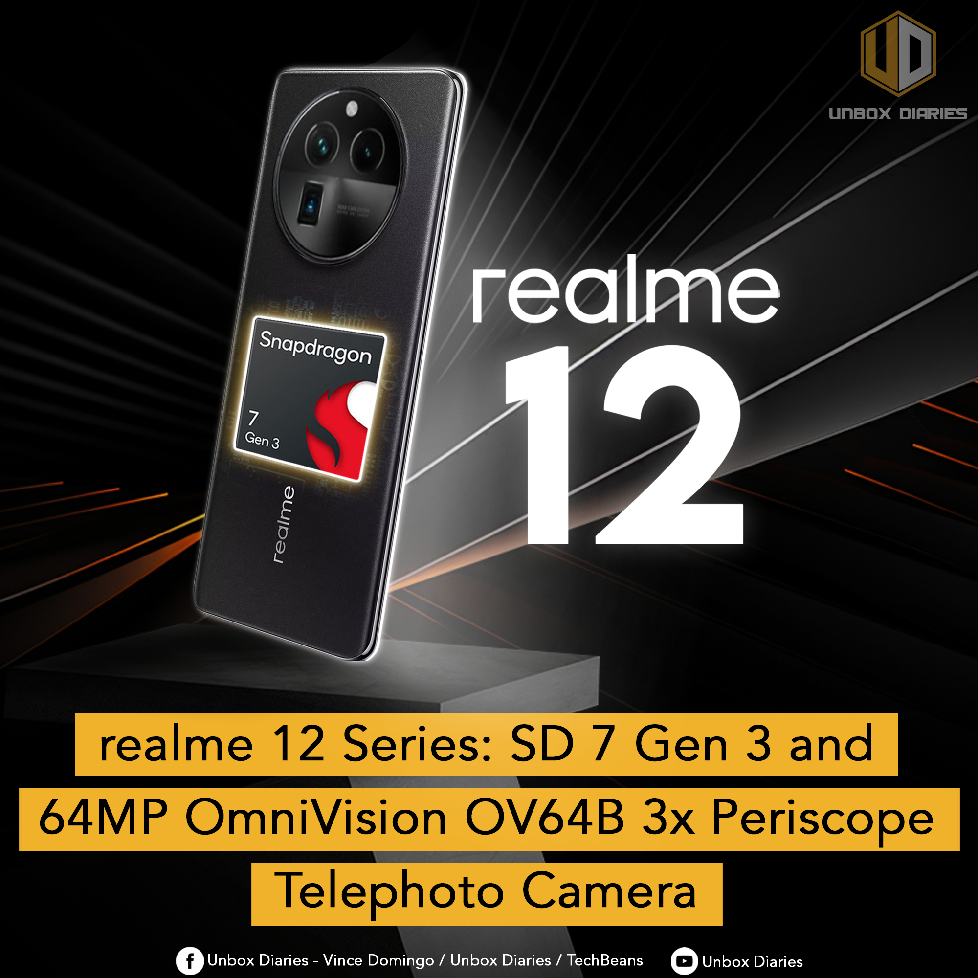 realme 12 Series to have a Snapdragon 7 Gen 3 Chip and 64MP OmniVision  OV64B 3x Periscope Telephoto Camera - Unbox Diaries