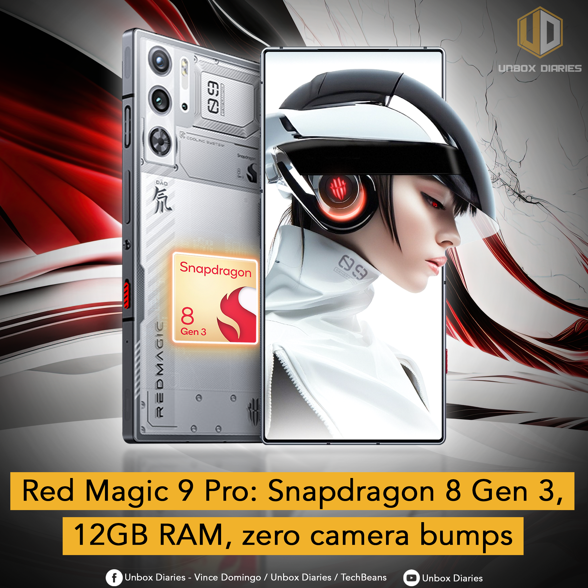 Red Magic 9 Pro: SD8 Gen3, under-display front cam, no camera