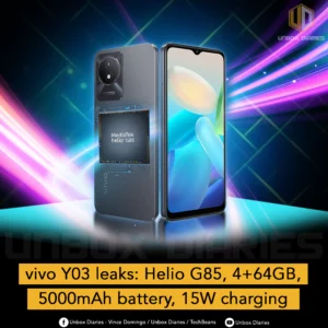 vivo Y03 leaks: Helio G85, 4+64GB, 5000mAh battery, 15W charging