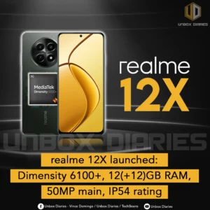 realme 12X launched: Dimensity 6100+, 12(+12)GB RAM, 50MP main, IP54 rating