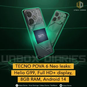 TECNO POVA 6 Neo leaks: Helio G99, Full HD+ display, 8GB RAM, Android 14
