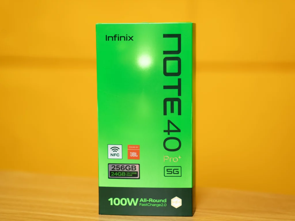 Infinix NOTE 40 Pro+ 5G retail box